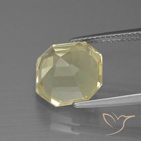 Quartz Gemstone in 11 x 11 mm (calibrated) Size for Sale, Quartz Stone in Pale Yellow Color