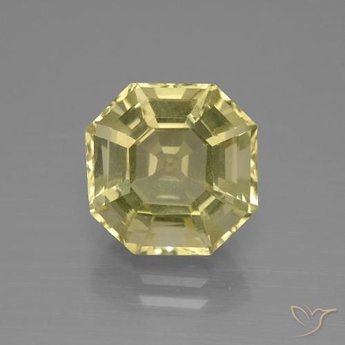 5.37ct Natural Light Laguna Yellow Quartz, Emerald Cut, VVS