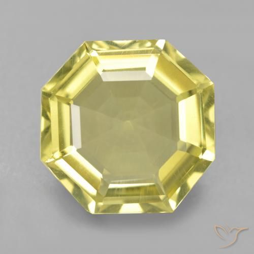 5.01 ct Yellow Quartz Stone, Natural Quartz in Asscher Cut Shape for Sale