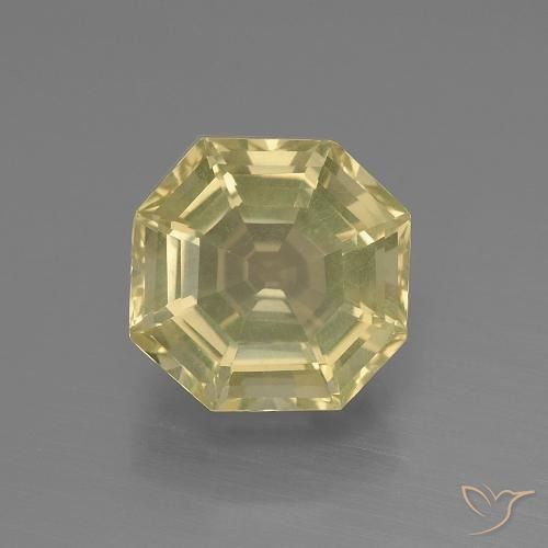 5.28ct Natural Pale Yellow Quartz, Emerald Cut, VVS-VS
