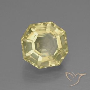 5.28 ct Yellow Quartz Stone, Natural Quartz in Asscher Cut Shape for Sale