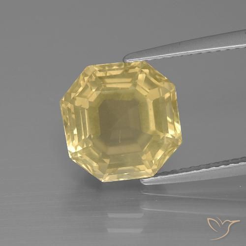 5.31ct Natural Warm Yellow Quartz, Emerald Cut, VS