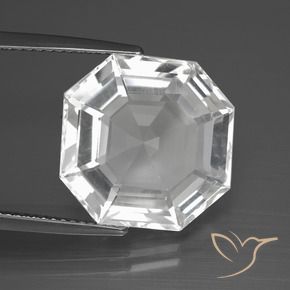 12.10 ct White Quartz Stone, Natural Quartz in Asscher Cut Shape for Sale
