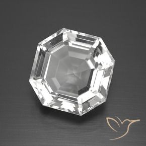 12.93 ct White Quartz Stone, Natural Quartz in Asscher Cut Shape for Sale