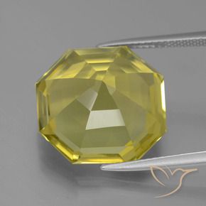 Quartz Gemstone in 17 x 17 mm (calibrated) Size for Sale, Quartz Stone in Medium Yellow Color