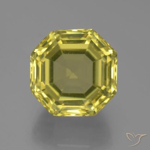 17.30ct Natural Pineapple Yellow Quartz, Emerald Cut, VVS
