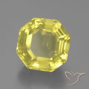 17.33 ct Yellow Quartz Stone, Natural Quartz in Asscher Cut Shape for Sale