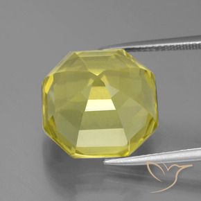 Quartz Gemstone in 15 x 15 mm (calibrated) Size for Sale, Quartz Stone in Light Yellow Color