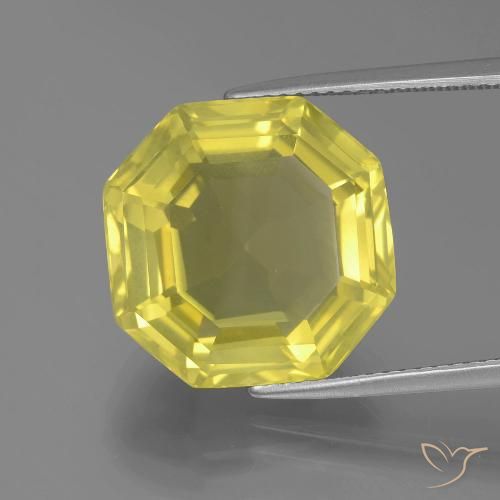 14.90ct Natural Medium-Light Yellow Quartz, Emerald Cut, VVS-VS
