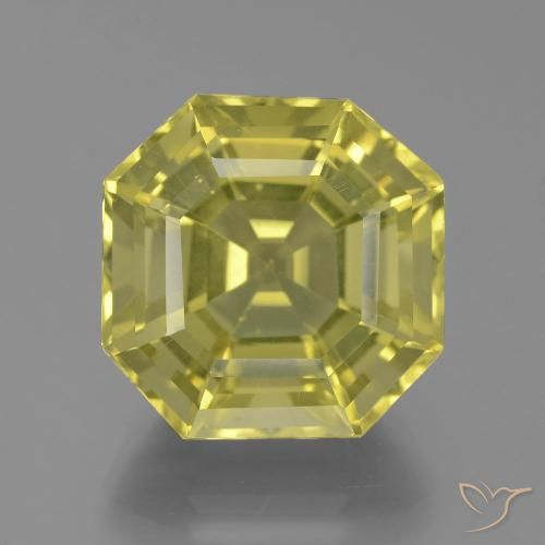19.27ct Natural Medium-Light Yellow Quartz, Emerald Cut, VVS