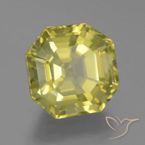 19.27 ct Yellow Quartz Stone, Natural Quartz in Asscher Cut Shape for Sale