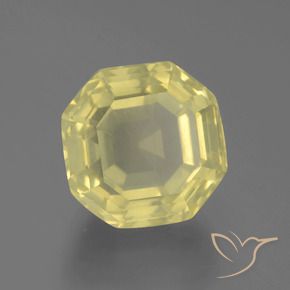 17.33 ct Yellow Quartz Stone, Natural Quartz in Asscher Cut Shape for Sale