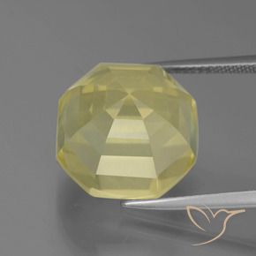 Quartz Gemstone in 15 x 15 mm (calibrated) Size for Sale, Quartz Stone in Light Yellow Color