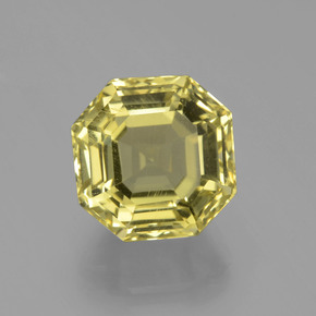 7.70 ct Yellow Quartz Gemstone, Quartz Gem in Asscher Cut Shape for Sale.