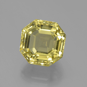 7.70 ct Yellow Quartz Stone, Natural Quartz in Asscher Cut Shape for Sale