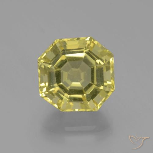 6.22ct Natural Medium Yellow Quartz, Emerald Cut, VS