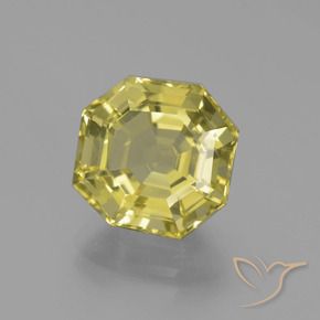 6.22 ct Yellow Quartz Stone, Natural Quartz in Asscher Cut Shape for Sale