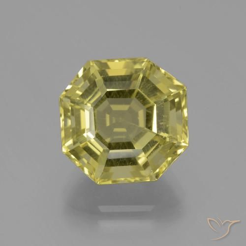 6.58ct Natural Pale Yellow Quartz, Emerald Cut, VVS