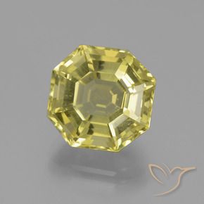6.58 ct Yellow Quartz Stone, Natural Quartz in Asscher Cut Shape for Sale