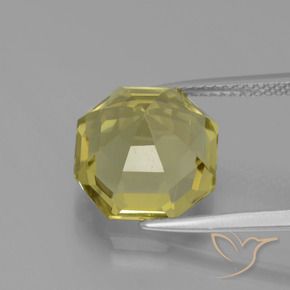 Quartz Gemstone in 11.8 x 11.4 mm Size for Sale, Quartz Stone in Pale Yellow Color