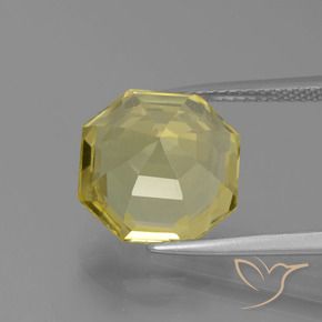 Quartz Gemstone in 12 x 12 mm (calibrated) Size for Sale, Quartz Stone in Light Yellow Color