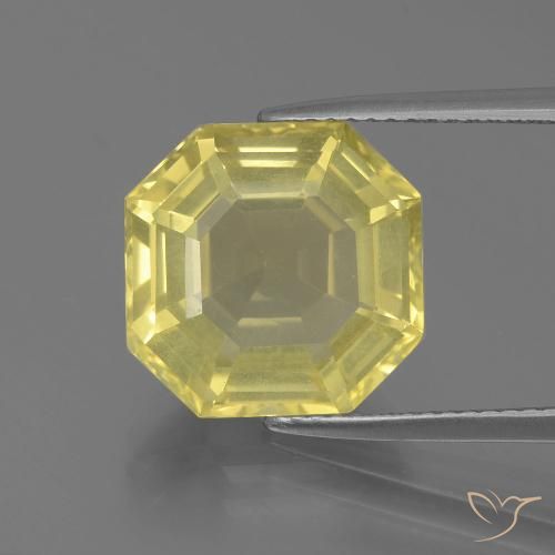 7.26ct Natural Light Yellow Quartz, Emerald Cut, VS