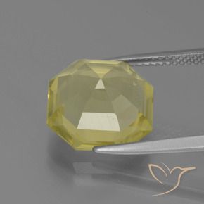 Quartz Gemstone in 12 x 12 mm (calibrated) Size for Sale, Quartz Stone in Light Yellow Color