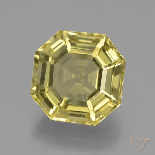 9.24 ct Yellow Quartz, 13.2 x 13.2 mm Asscher Cut From Brazil, Photo A