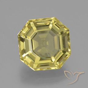 9.24 ct Yellow Quartz Stone, Natural Quartz in Asscher Cut Shape for Sale