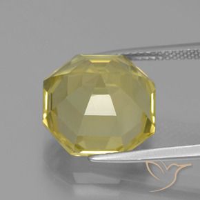 Quartz Gemstone in 13 x 13 mm (calibrated) Size for Sale, Quartz Stone in Pale Yellow Color