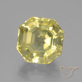 8.92 ct Yellow Quartz Stone, Natural Quartz in Asscher Cut Shape for Sale