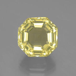 7.94 ct Yellow Quartz Gemstone, Quartz Gem in Asscher Cut Shape for Sale.