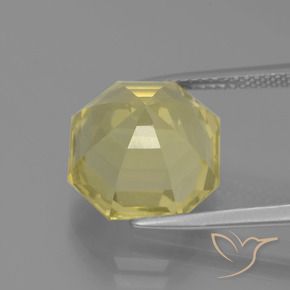 Quartz Gemstone in 12 x 12 mm (calibrated) Size for Sale, Quartz Stone in Very Pale Yellow Color