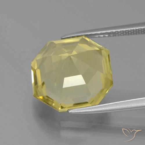 Quartz Gemstone in 13 x 13 mm (calibrated) Size for Sale, Quartz Stone in Medium Yellow Color
