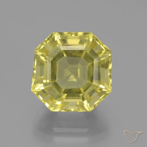 8.34ct Natural Pale Yellow Quartz, Emerald Cut, VVS