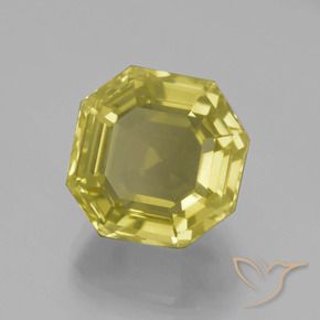 8.86 ct Yellow Quartz Stone, Natural Quartz in Asscher Cut Shape for Sale