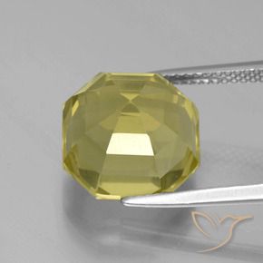 Quartz Gemstone in 12 x 12 mm (calibrated) Size for Sale, Quartz Stone in Pale Yellow Color