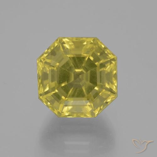 11.39 ct Yellow Quartz, 13 x 12.9 mm Asscher Cut From Brazil, Photo A