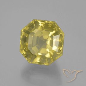 11.39 ct Yellow Quartz Stone, Natural Quartz in Asscher Cut Shape for Sale
