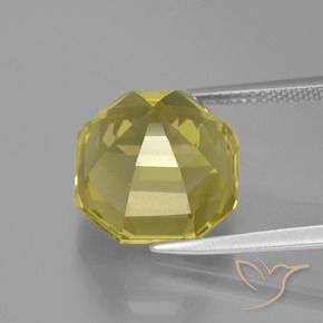 Quartz Gemstone in 13 x 13 mm (calibrated) Size for Sale, Quartz Stone in Light Yellow Color