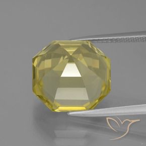 Quartz Gemstone in 14 x 14 mm (calibrated) Size for Sale, Quartz Stone in Light Pineapple Yellow Color