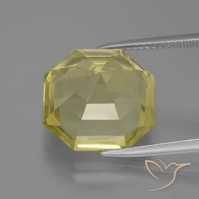 Quartz Gemstone in 15 x 15 mm (calibrated) Size for Sale, Quartz Stone in Light Pineapple Yellow Color