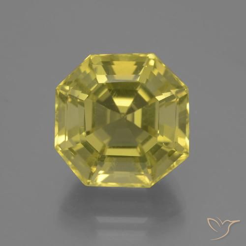 11.44ct Natural Light Yellow Quartz, Emerald Cut, VVS-VS