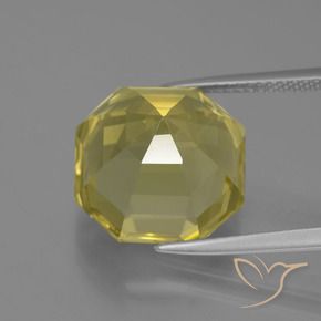 Quartz Gemstone in 14 x 14 mm (calibrated) Size for Sale, Quartz Stone in Light Yellow Color