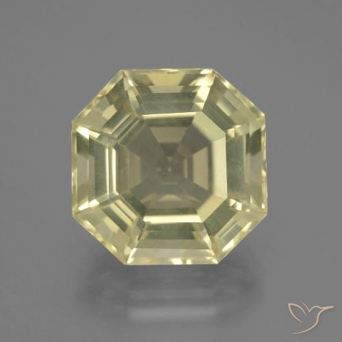 11.54ct Natural Medium-Light Yellow Quartz, Emerald Cut, VVS
