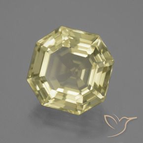 11.54 ct Yellow Quartz Stone, Natural Quartz in Asscher Cut Shape for Sale