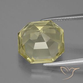 Quartz Gemstone in 14 x 14 mm (calibrated) Size for Sale, Quartz Stone in Medium-Light Yellow Color