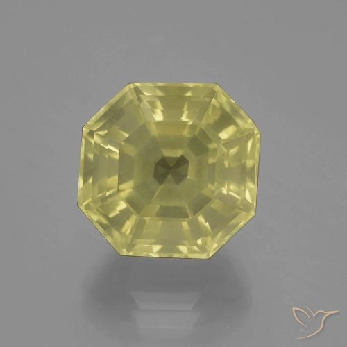 10.06 ct Yellow Quartz, 13.1 x 12.9 mm Asscher Cut From Brazil, Photo A