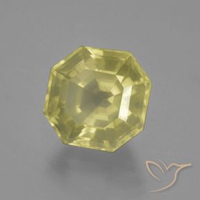 10.06 ct Yellow Quartz Stone, Natural Quartz in Asscher Cut Shape for Sale