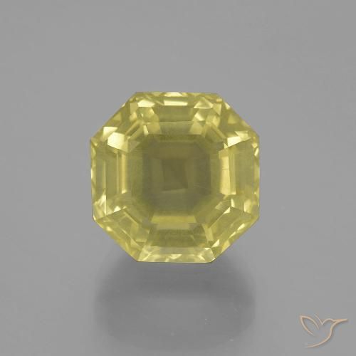 9.99 ct Yellow Quartz, 12.3 x 12.2 mm Asscher Cut From Brazil, Photo A
